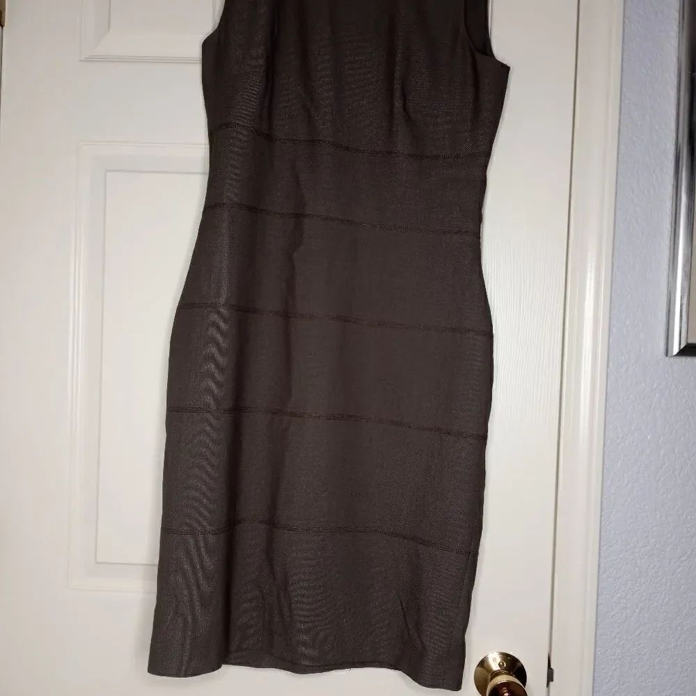 Calvin Klein Brown Sleeveless A-Line Zipper Lined Dress Size 8